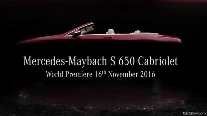 2017 Mercedes-Maybach S650 Cabriolet Teased, Debut Imminent