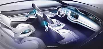 Skoda Previews Vision E’s Futuristic Interior