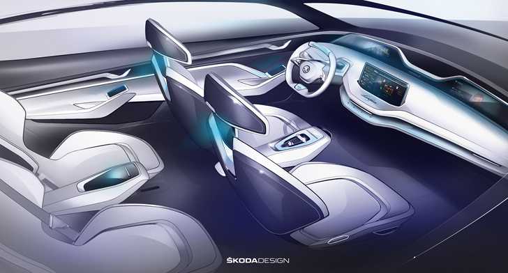 Skoda Previews Vision E’s Futuristic Interior