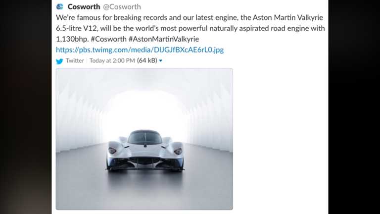 Aston Martin Valkyrie Will Offer 843kW, No Forced Induction